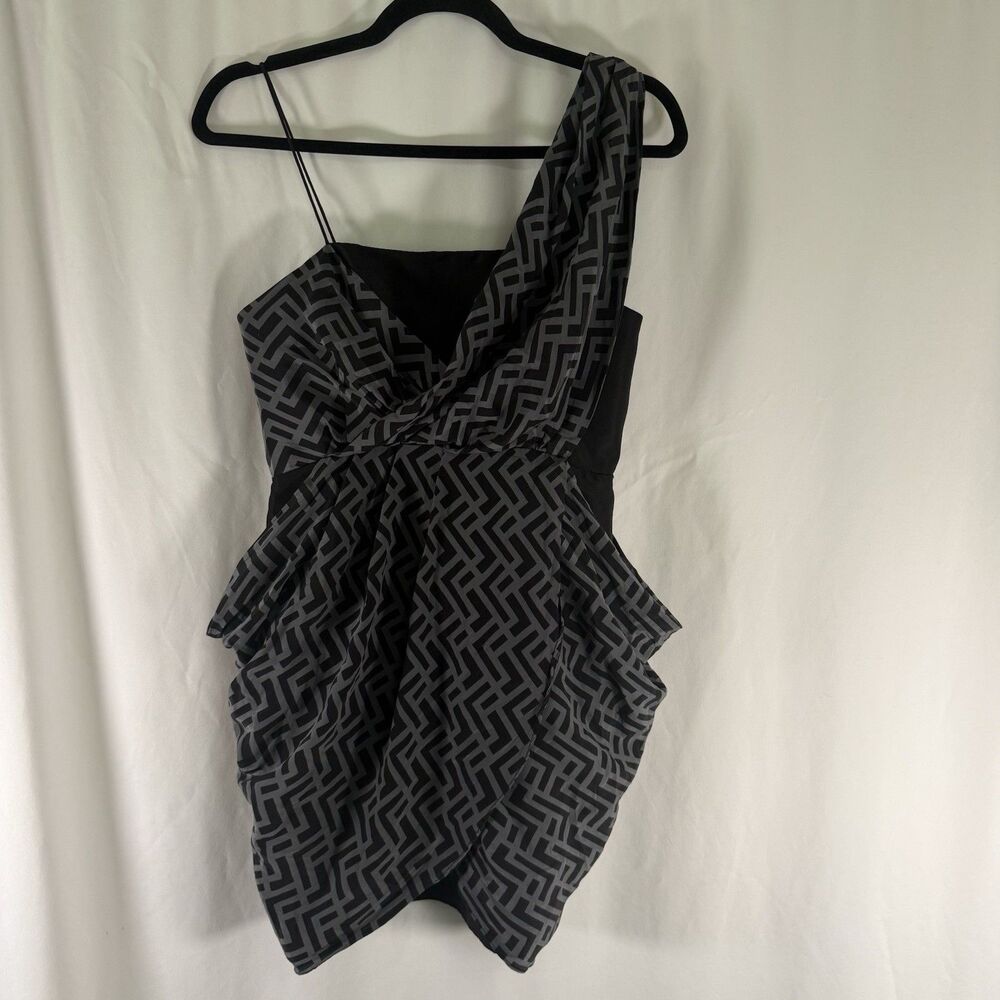 Alexander Mcqeen X Target Silk Mini Dress Junior 5 Black Grey Zip Back Sleeveles